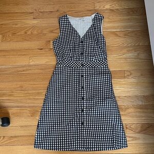 JCrew Navy and White Checkered Sleeveless Dress